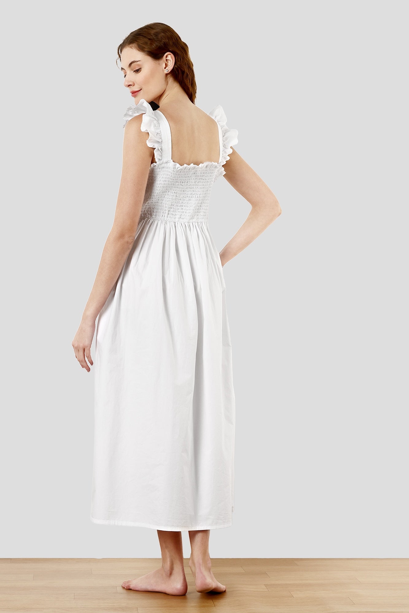 SHAEWE White Cotton Women Nightgown - HARMONIA
