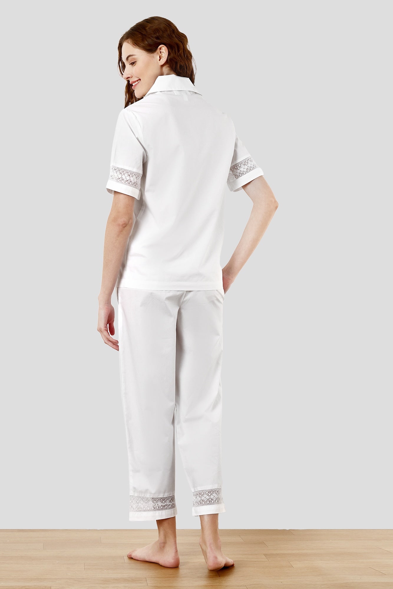 SHAEWE Luxury White Cotton Women Co-Ords 5120 LETO - Classic Nightwear