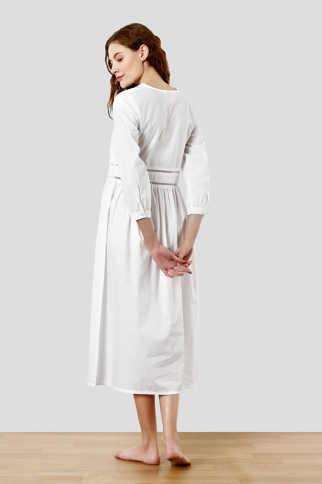 SHAEWE White Victorian Nightgown NYX - White Classic Night Dresses by SHÄËWÉ