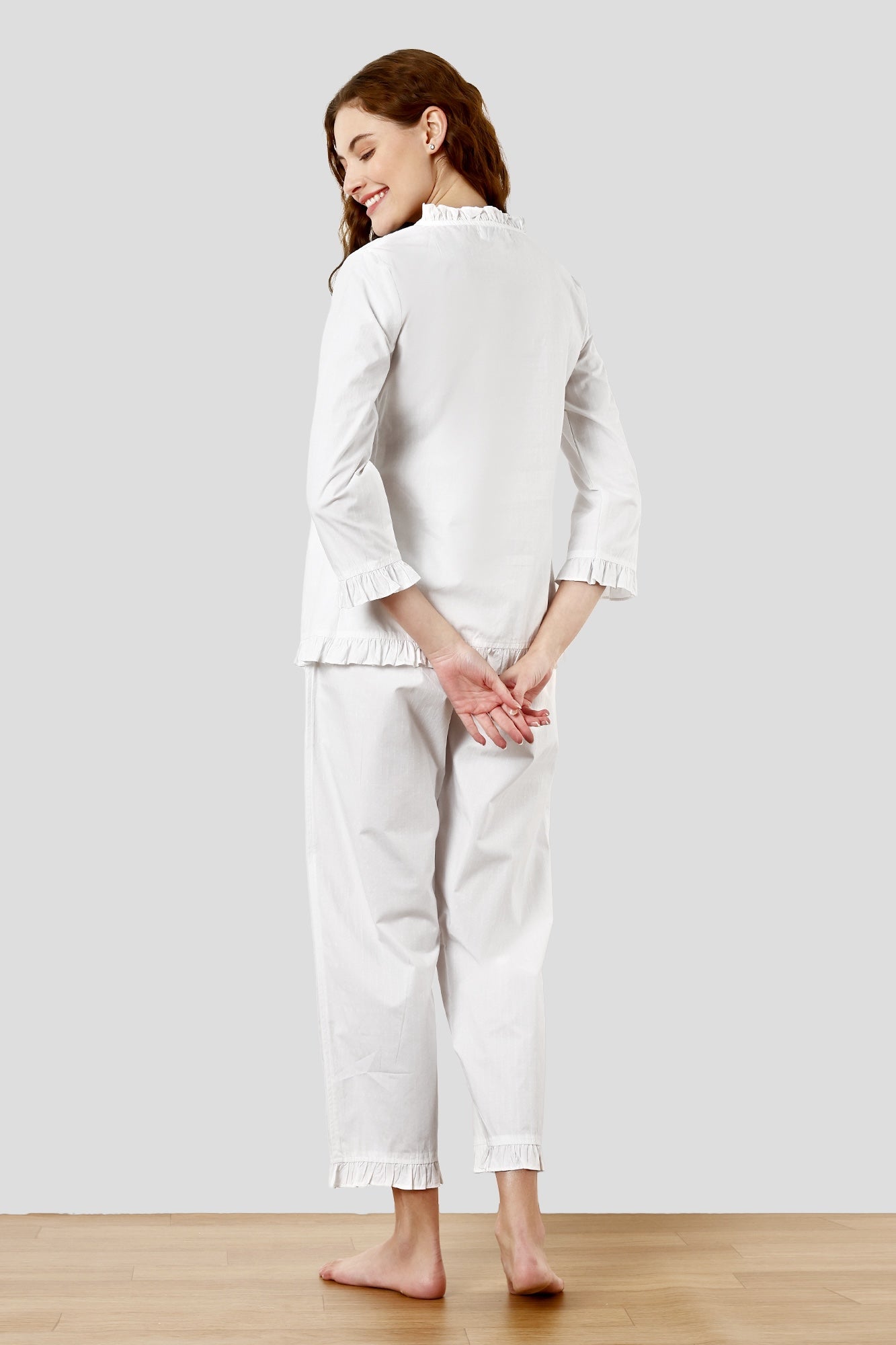 SHAEWE White Cotton Women Co-Ords Set 5170 RHEA - European Classic Nightwear