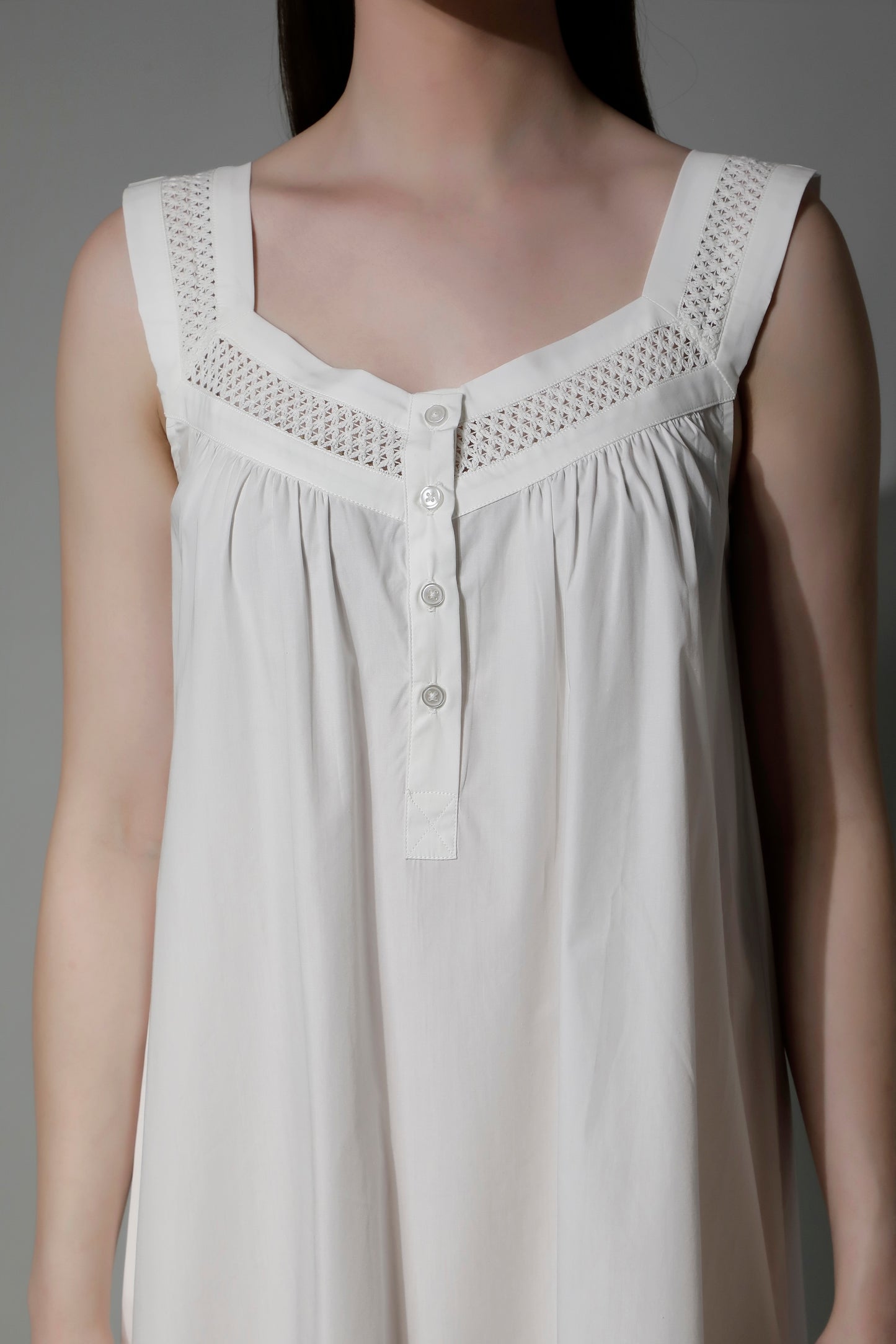 White Sleeveless Women Nightgown SELENE - White Night Dresses