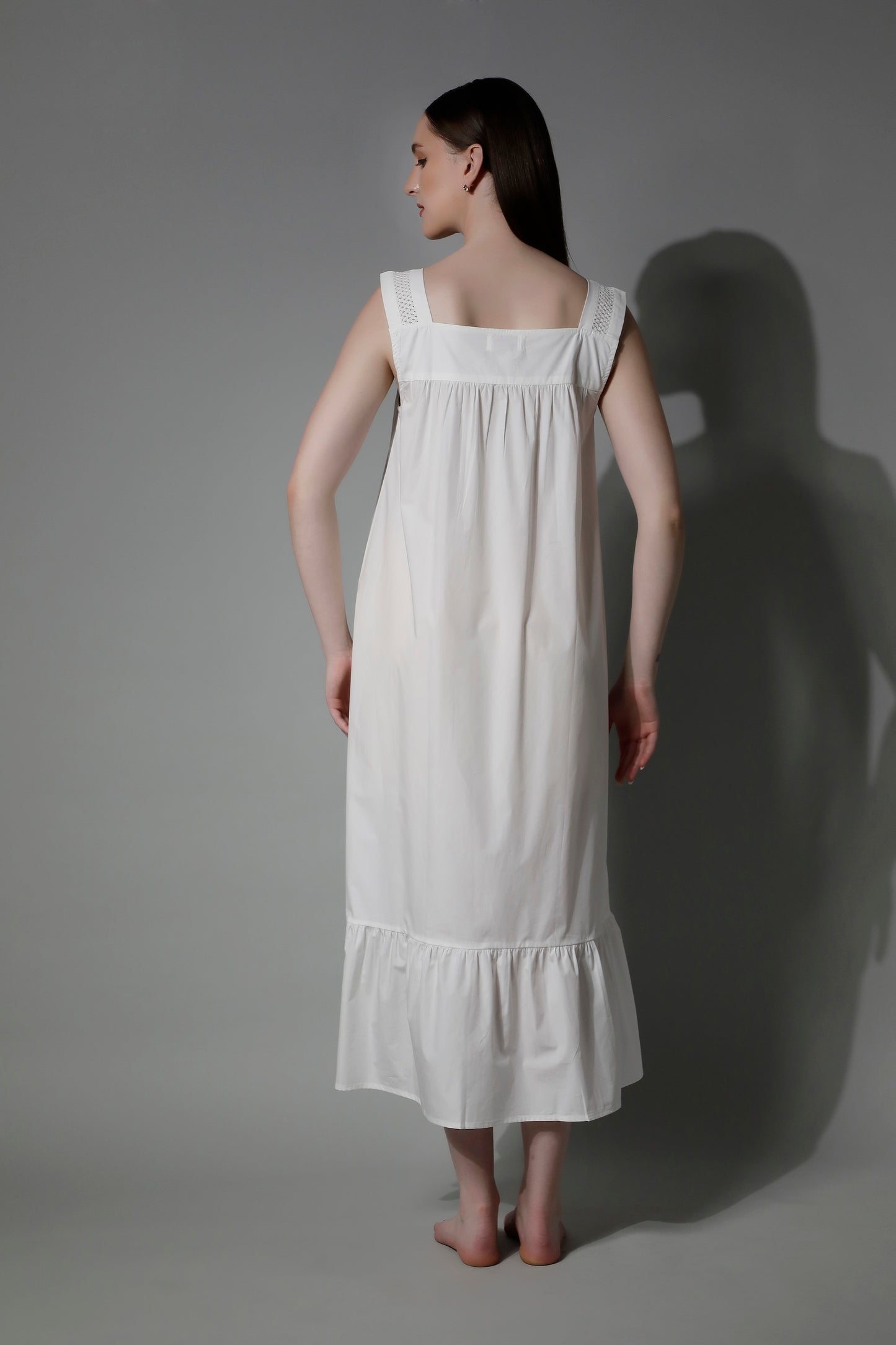 White Sleeveless Women Nightgown SELENE - White Night Dresses