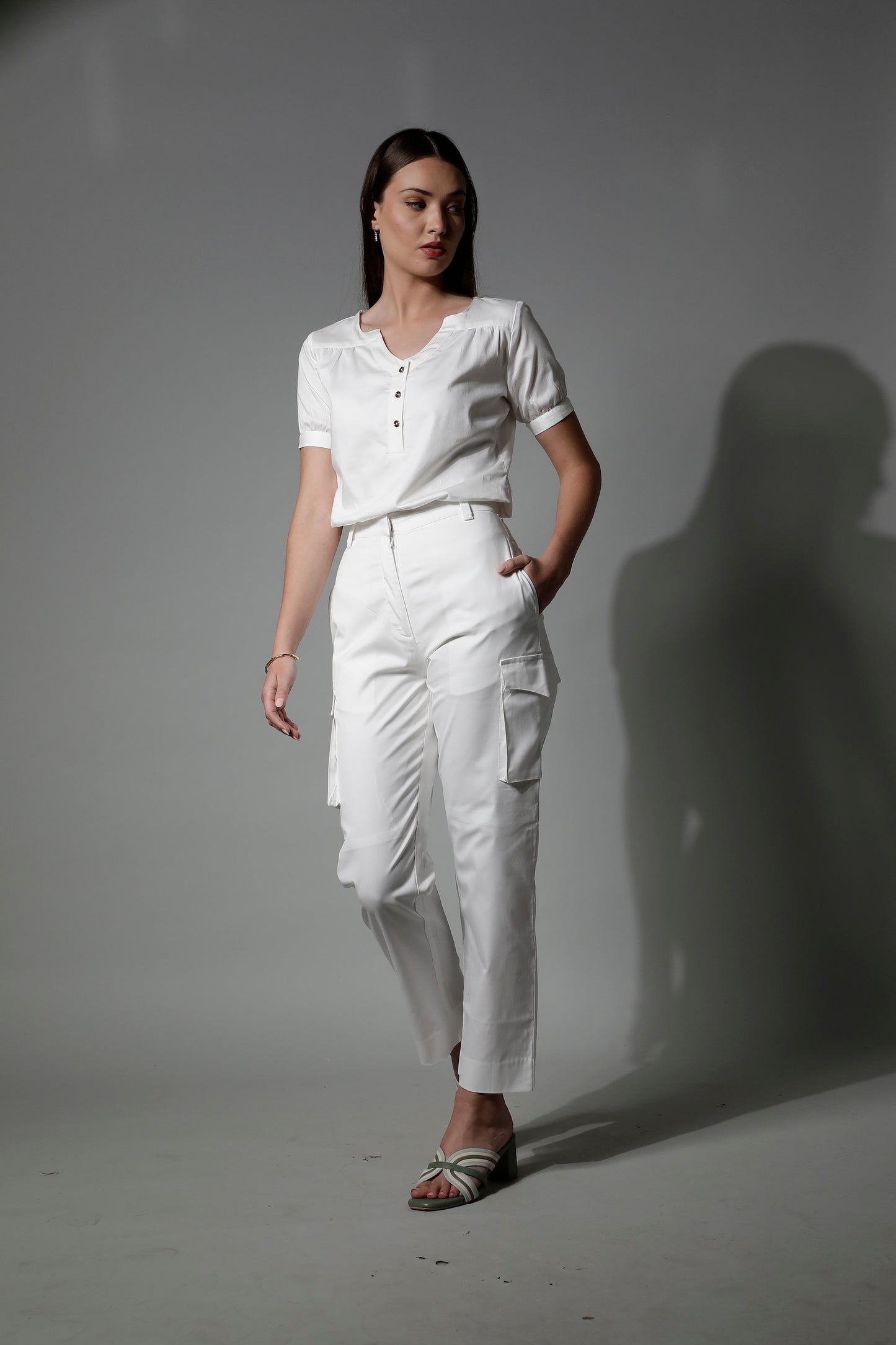 5830 - White High Waist Sunday Pant