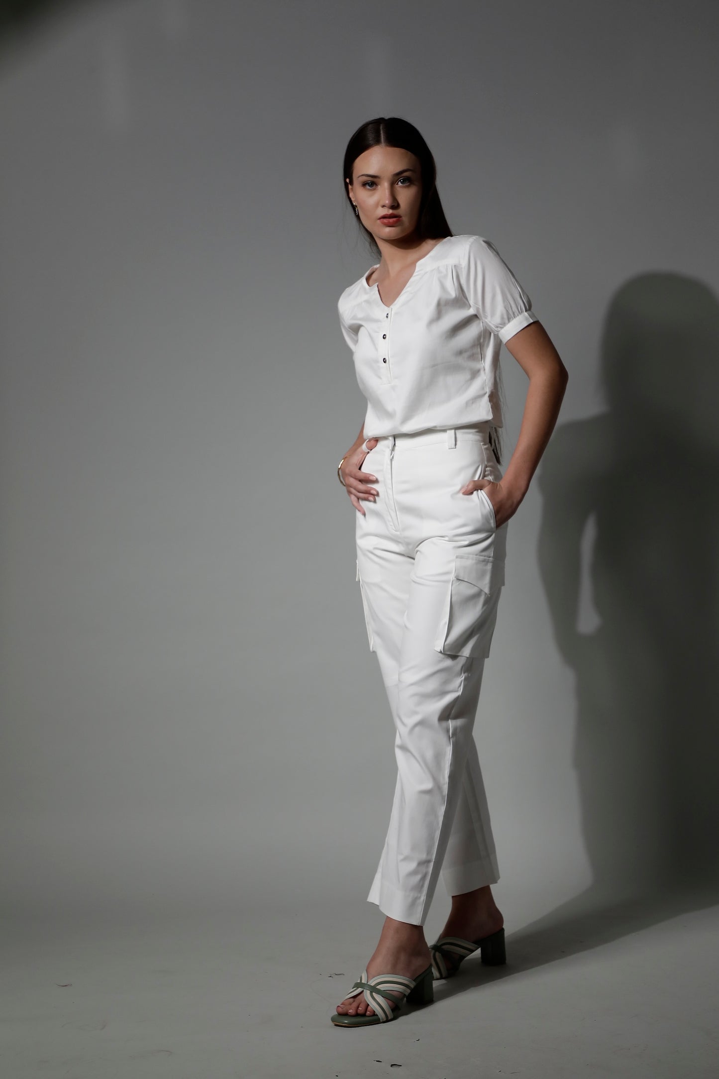 5830 - White High Waist Sunday Pant