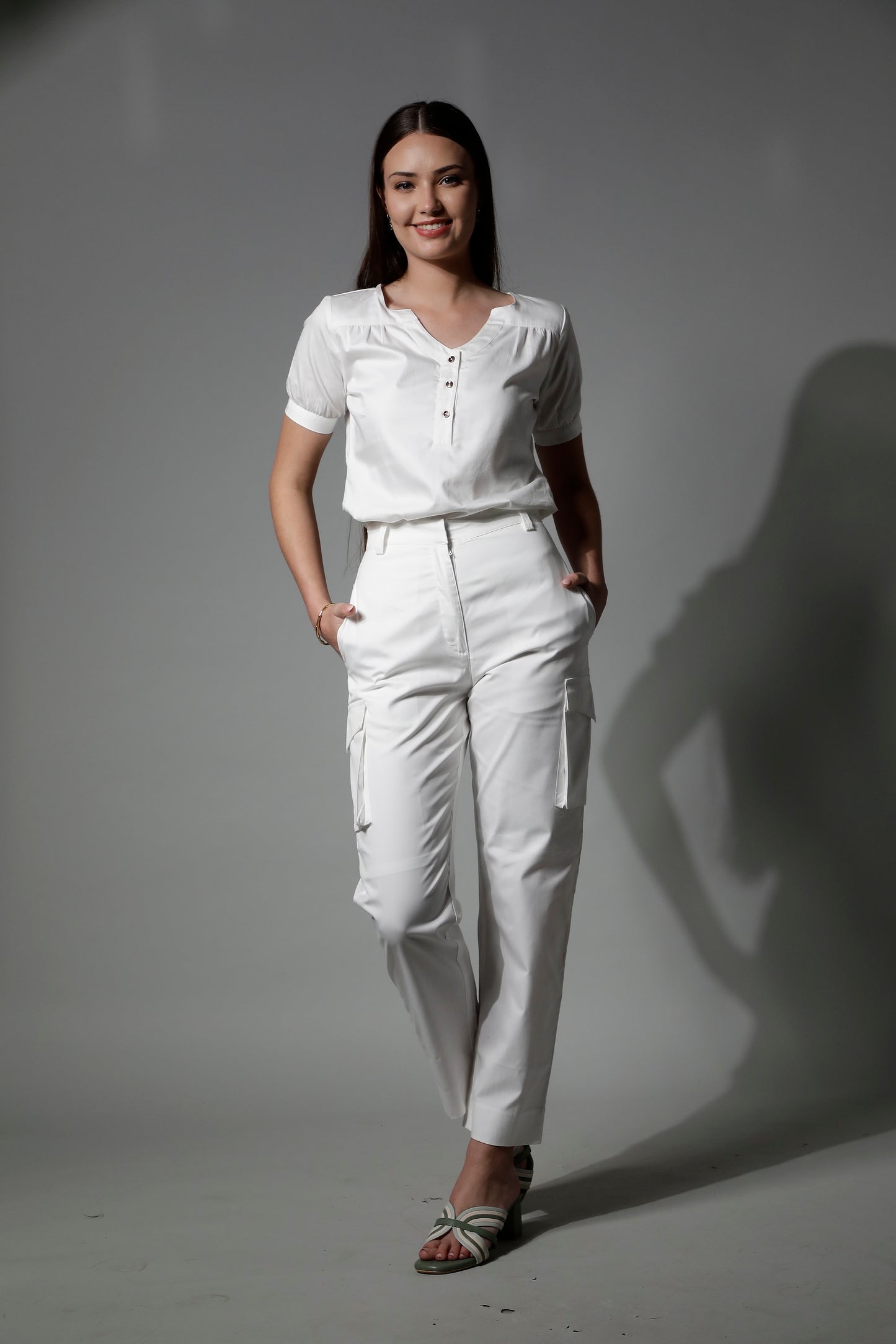 5830 - White High Waist Sunday Pant