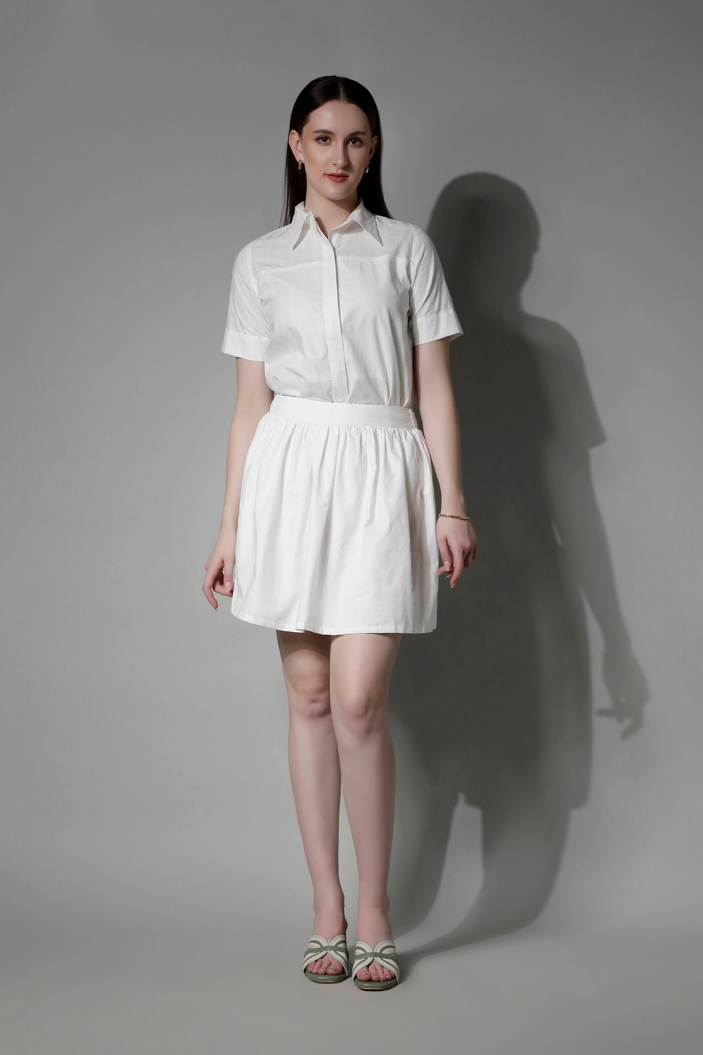 Textured Striped Women Half Sleeve Shirt - 5368 INEZ - by SHAEWE