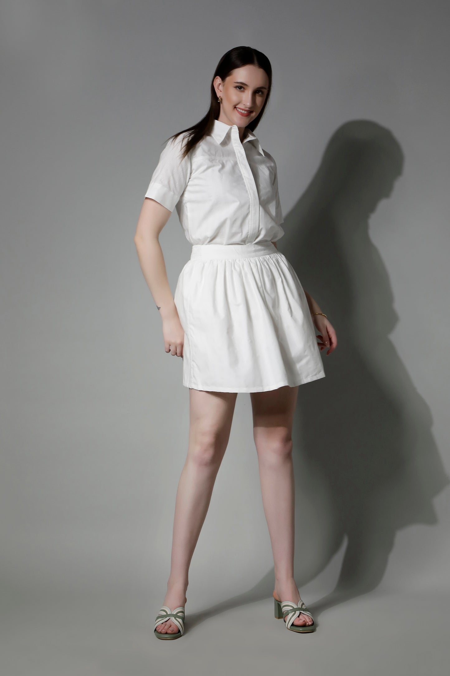 Textured Striped Women Half Sleeve Shirt - 5368 INEZ - by SHAEWE