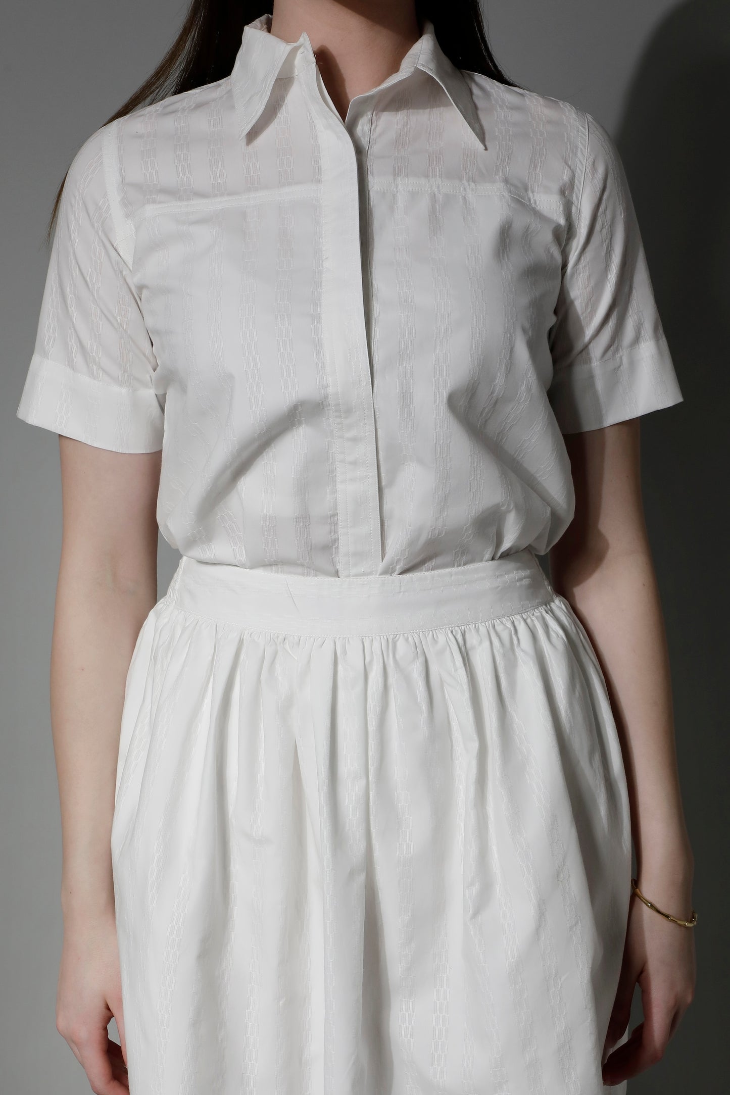Textured Striped Women Half Sleeve Shirt - 5368 INEZ - by SHAEWE