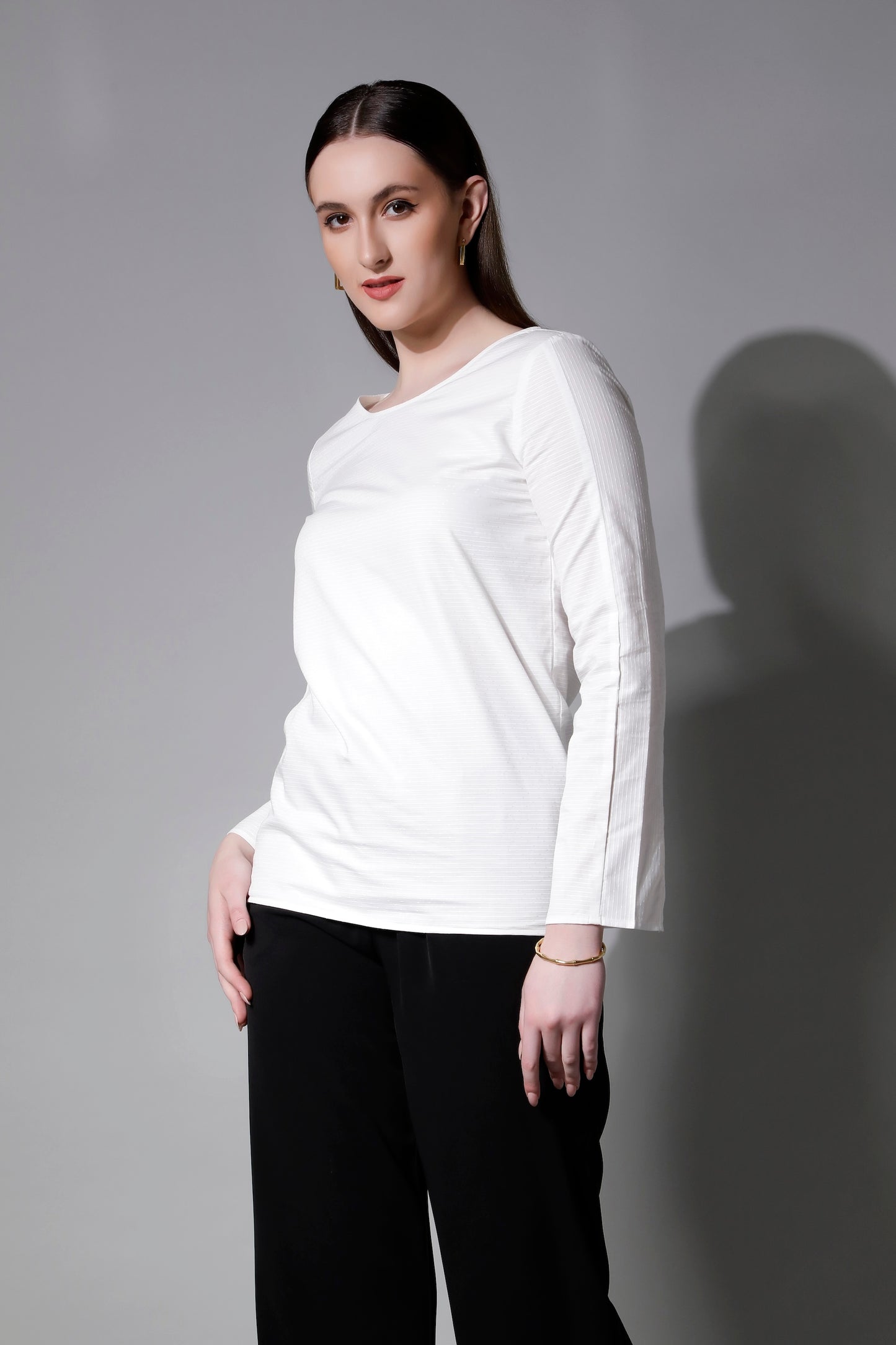 5210 JAZZLYN - Striped Cotton Boatneck Top