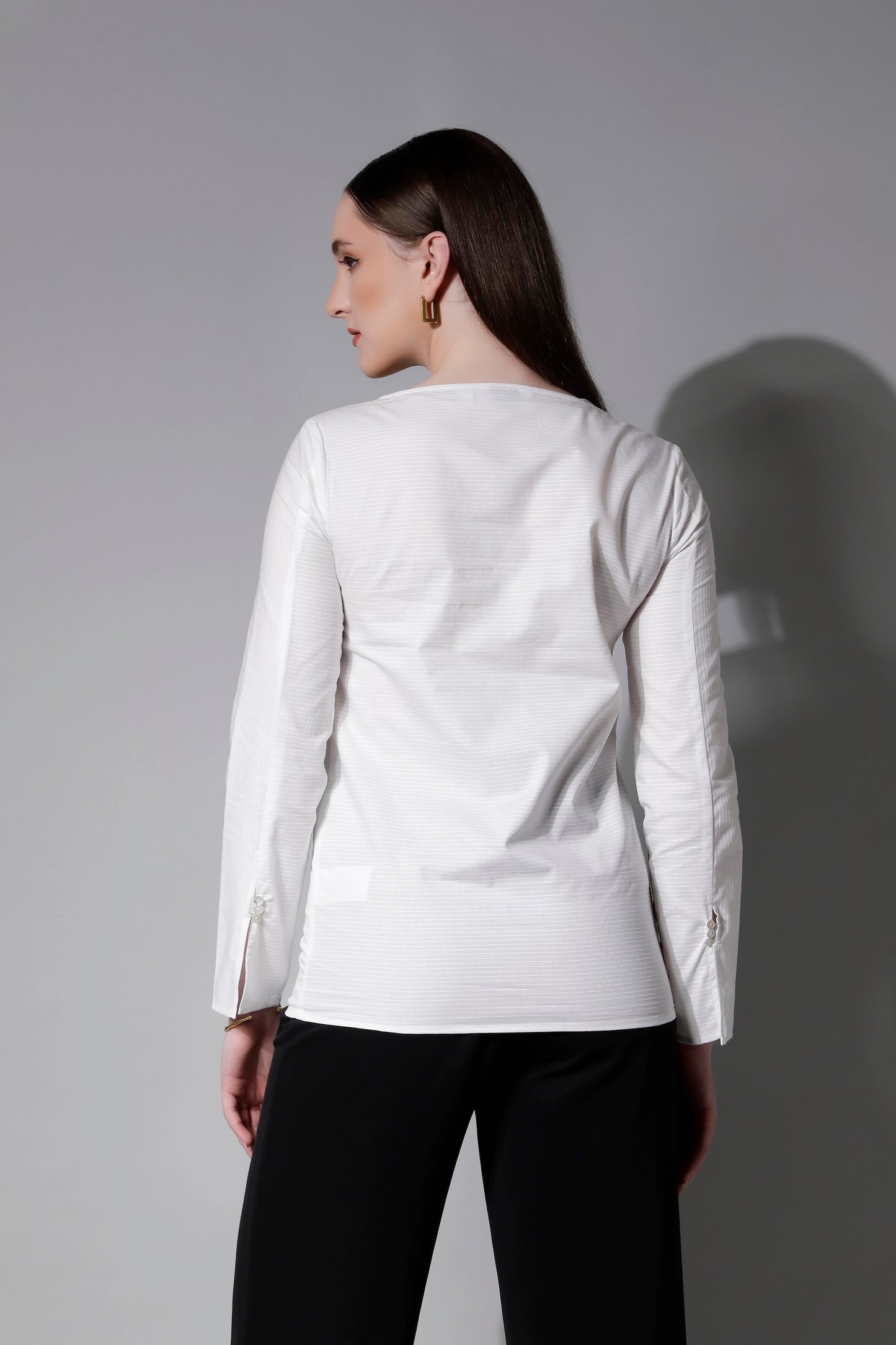 5210 JAZZLYN - Striped Cotton Boatneck Top