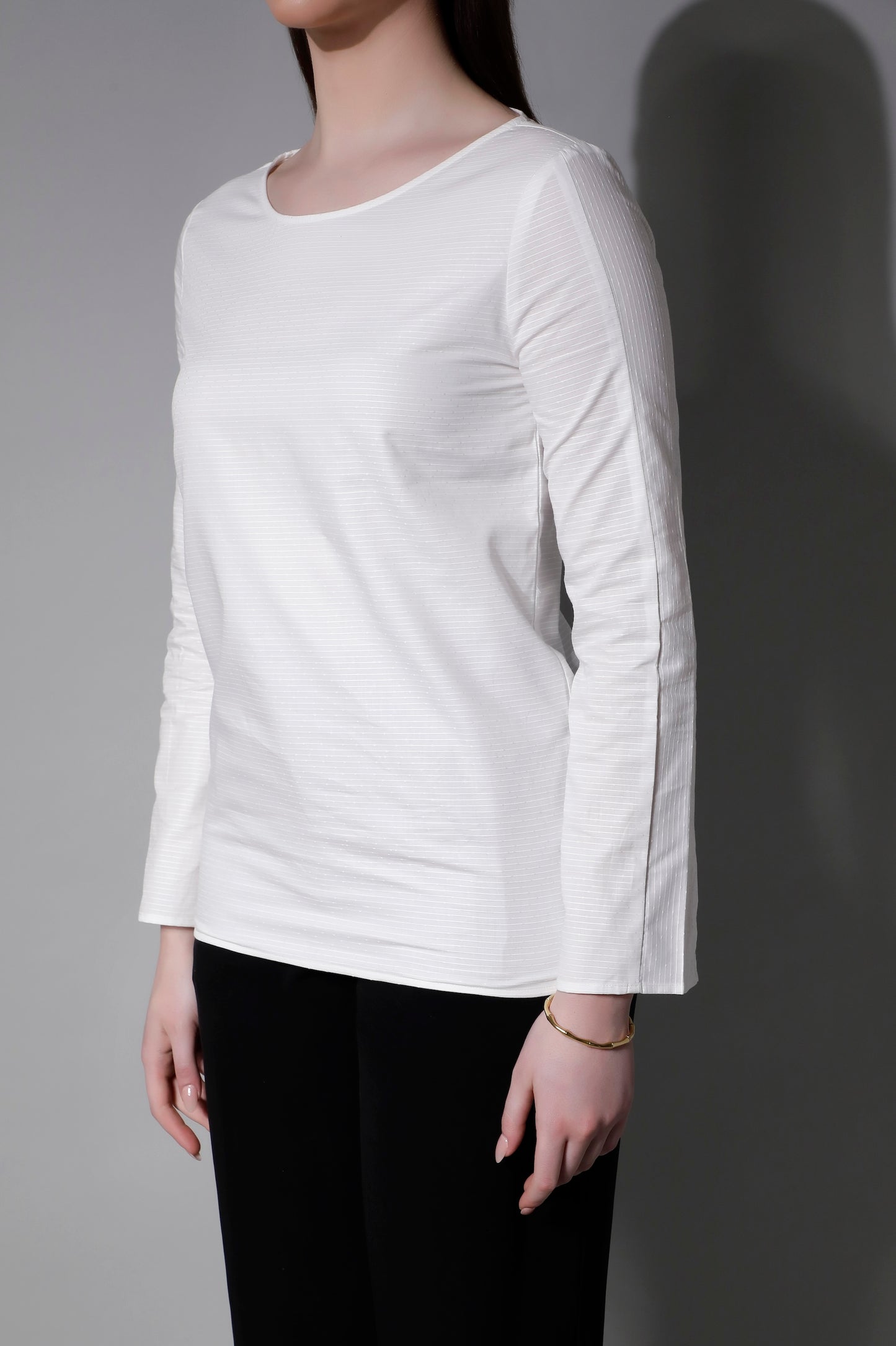 5210 JAZZLYN - Striped Cotton Boatneck Top