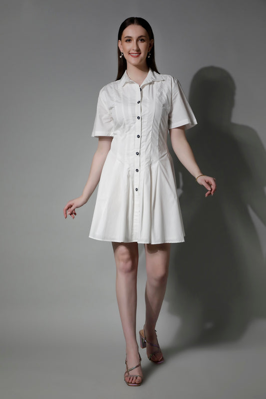 Fashion by SHAEWE Luxury Cotton Midi Dress Women with Lining 5510 PANAKEIA