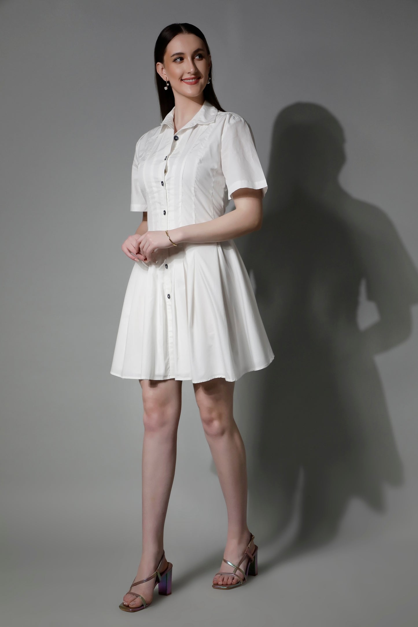 Fashion by SHAEWE Luxury Cotton Midi Dress Women with Lining 5510 PANAKEIA