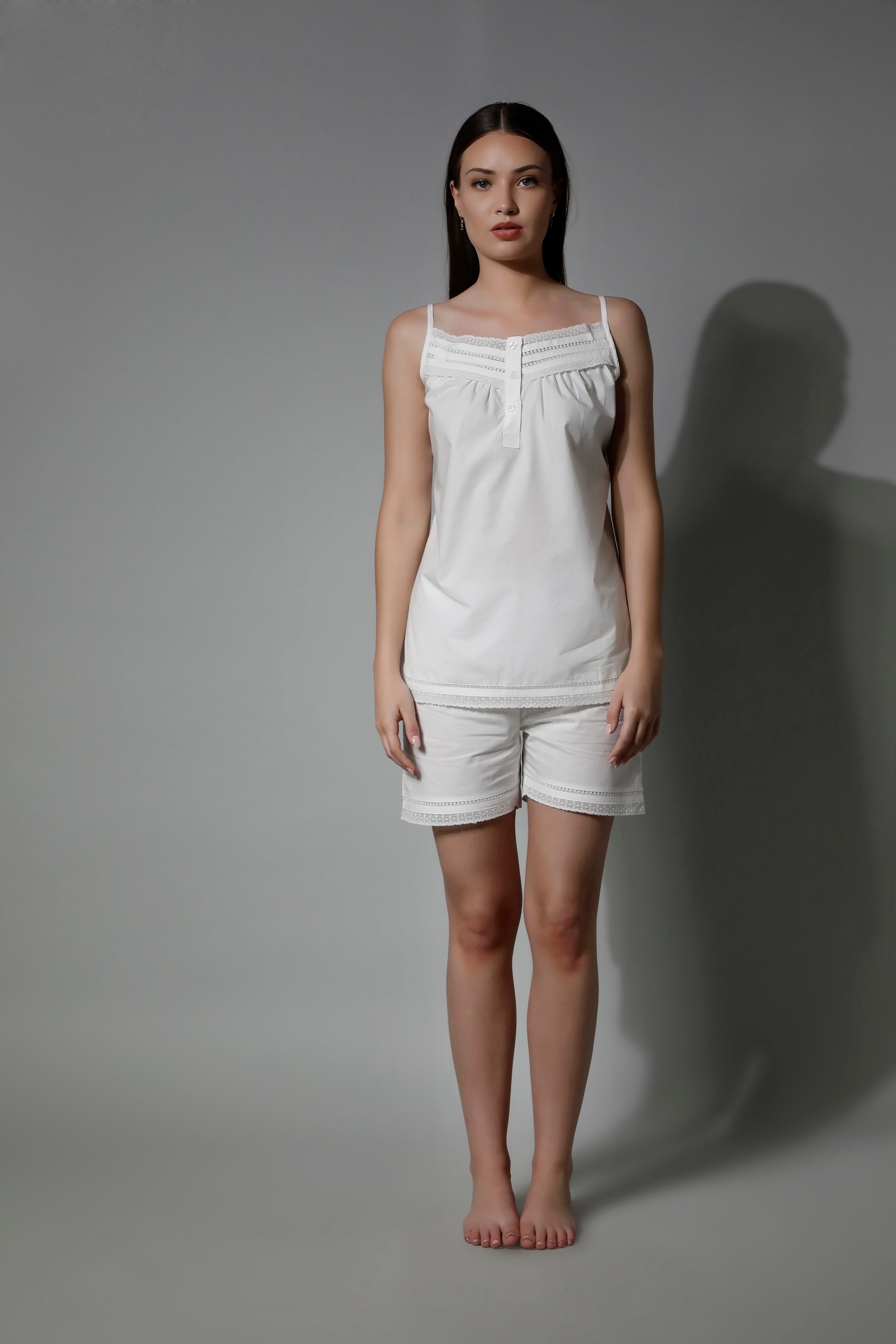 SHAEWE White Cotton Women Co-Ords Set 5100 ERIS - Timeless Beauty Nightdress