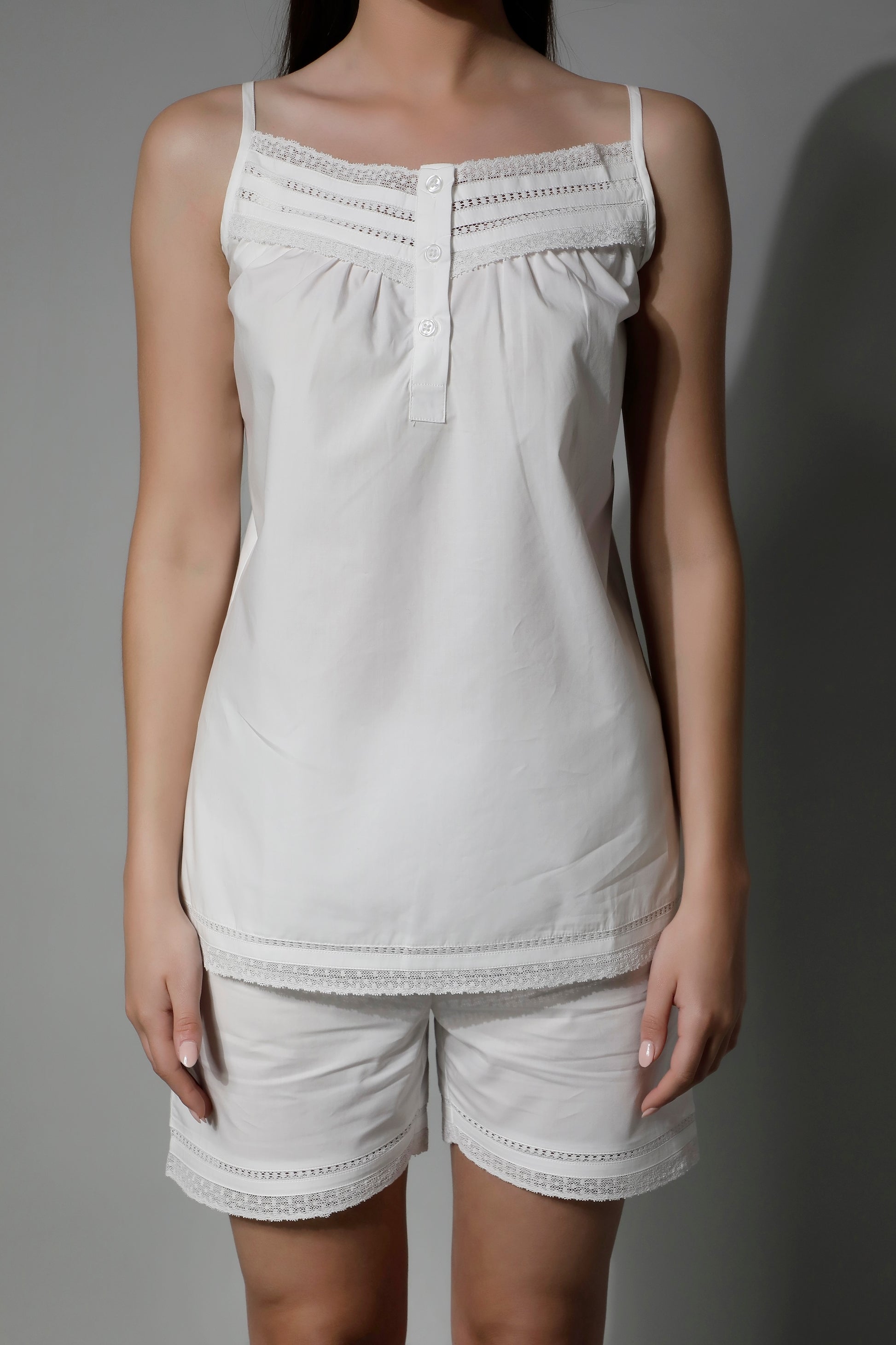 SHAEWE White Cotton Women Co-Ords Set 5100 ERIS - Timeless Beauty Nightdress