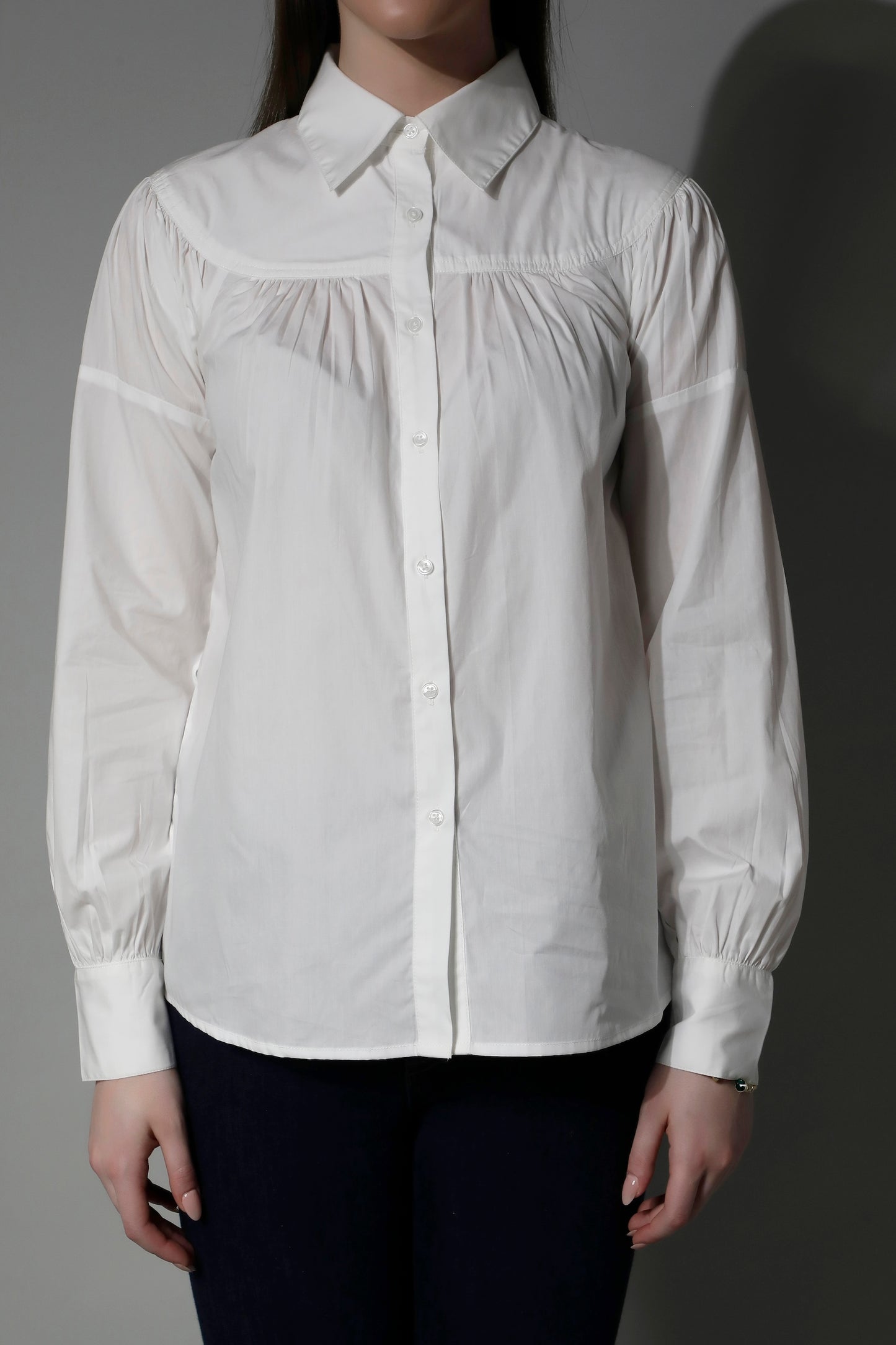 Women White Formal Loose Fit Shirt - 5314 PERSEPHONE - by SHAEWE