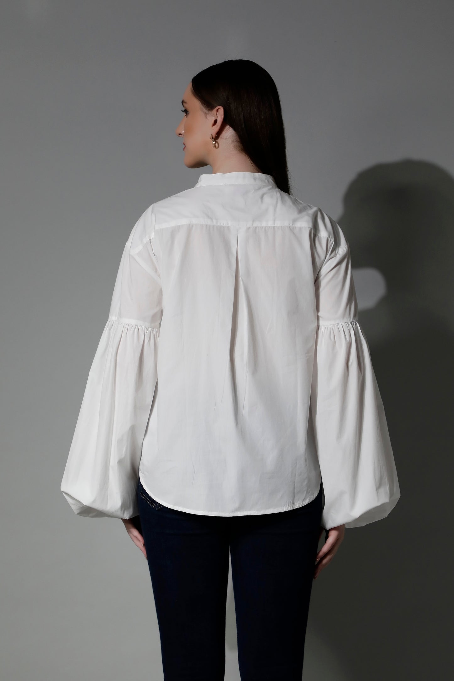 Women Long White Shirt 5650 ARADIA by SHAEWE