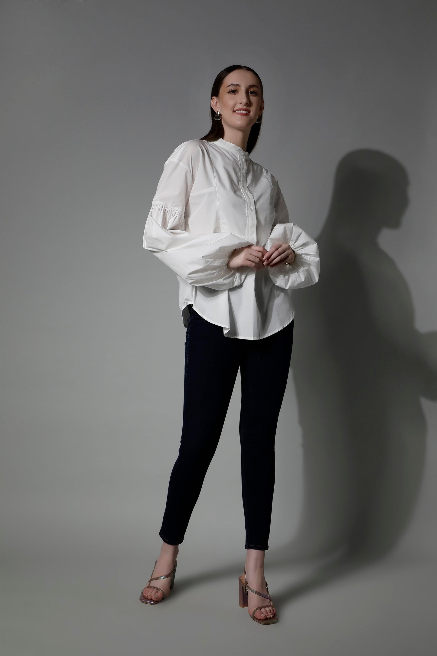 Women Long White Shirt 5650 ARADIA by SHAEWE