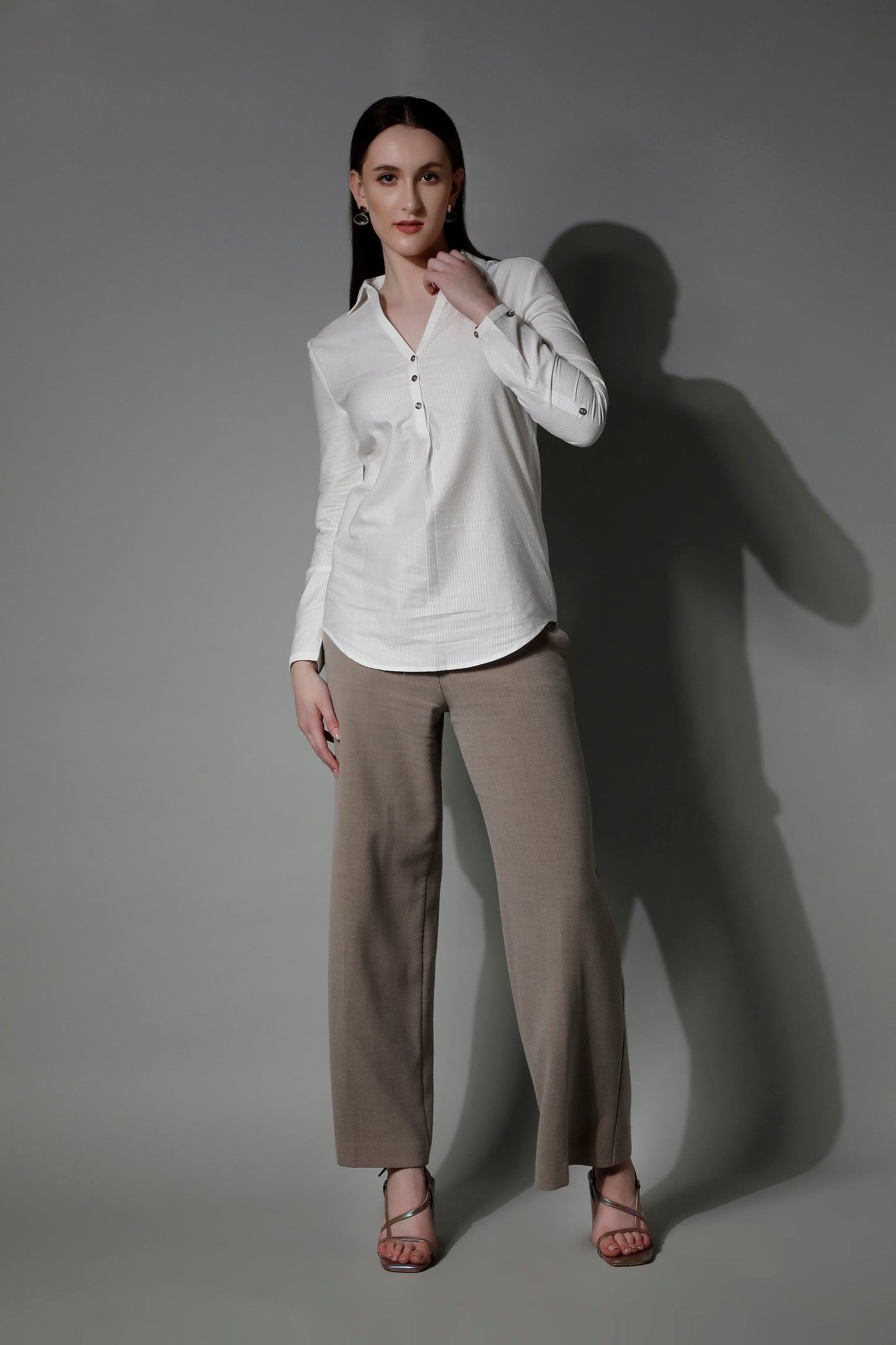 Striped Cotton Women Casual Top - 5260 LASO - by SHAEWE