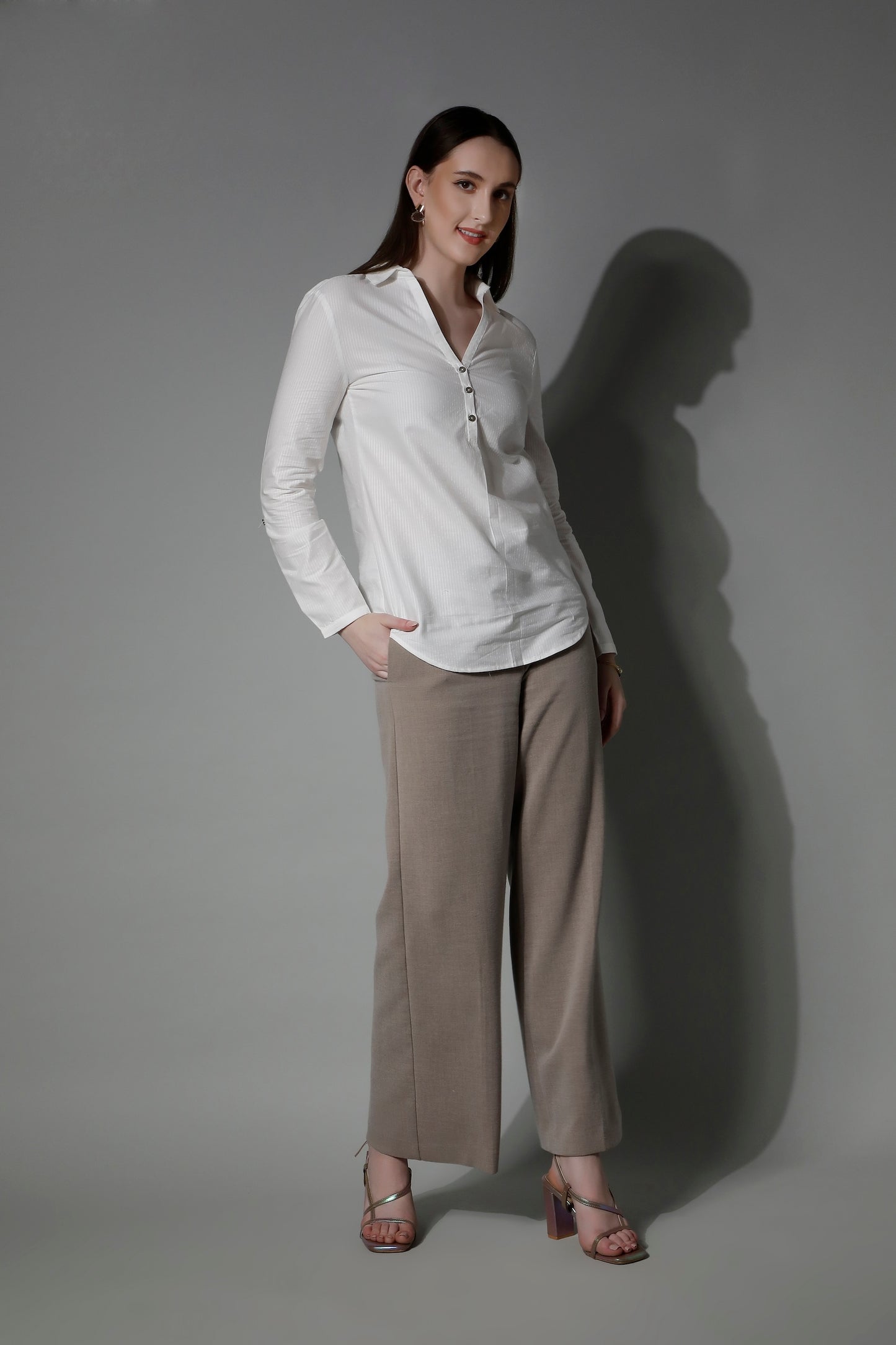 Striped Cotton Women Casual Top - 5260 LASO - by SHAEWE
