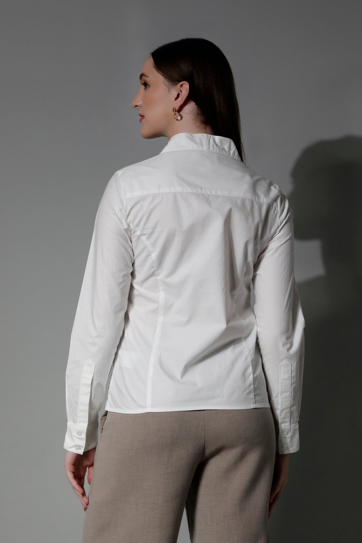 Textured Rise Collar Women Shirt - 5354 LATONA - by SHAEWE