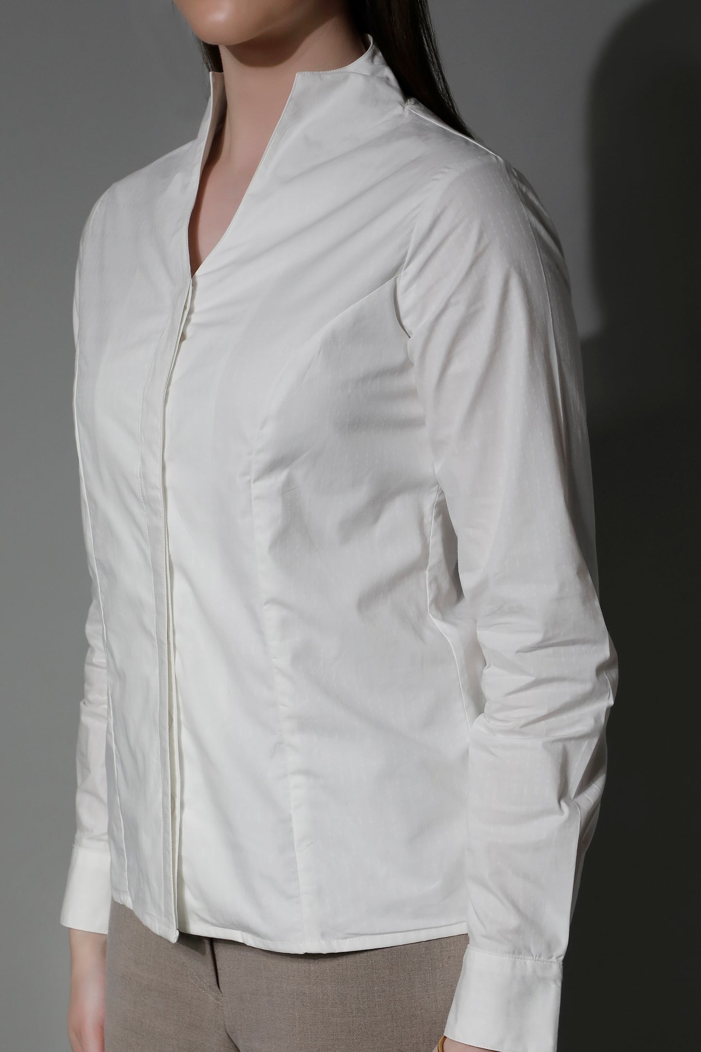 Textured Rise Collar Women Shirt - 5354 LATONA - by SHAEWE