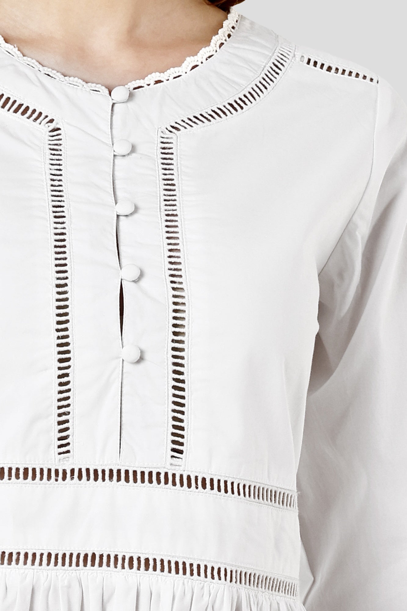 SHAEWE White Victorian Nightgown NYX - White Classic Night Dresses by SHÄËWÉ