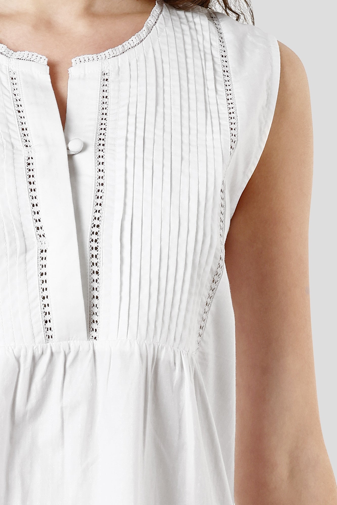 SHAEWE White Sleeveless Nightgown 5080 GAIA - White Night Dresses