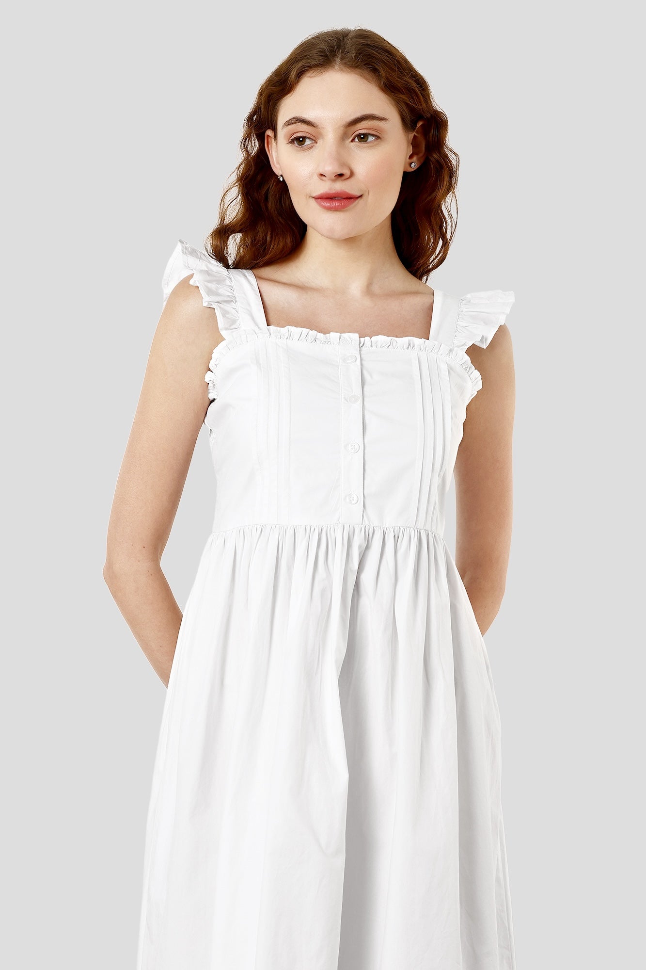 SHAEWE White Cotton Women Nightgown - HARMONIA