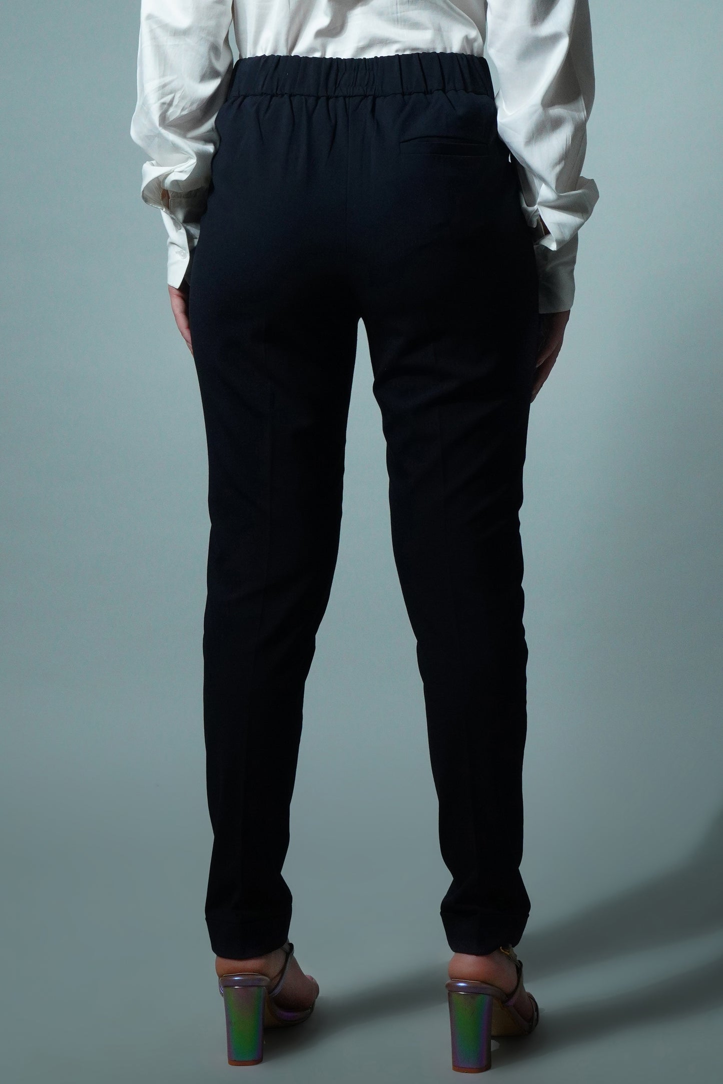 5885 - Carrot Fit Elastic Back Navy Blue Trouser