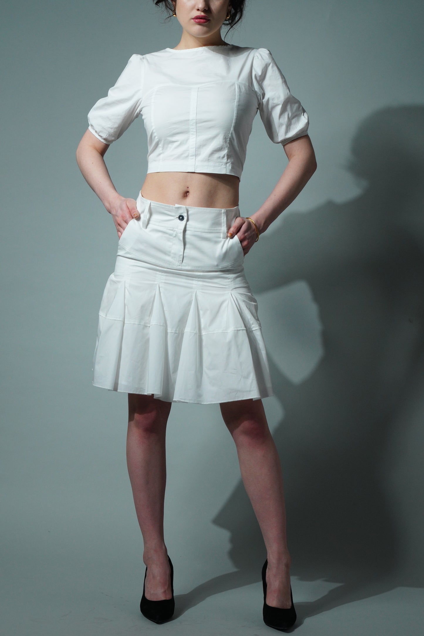 5860 - Mid Length Fun Flare Cotton Skirt