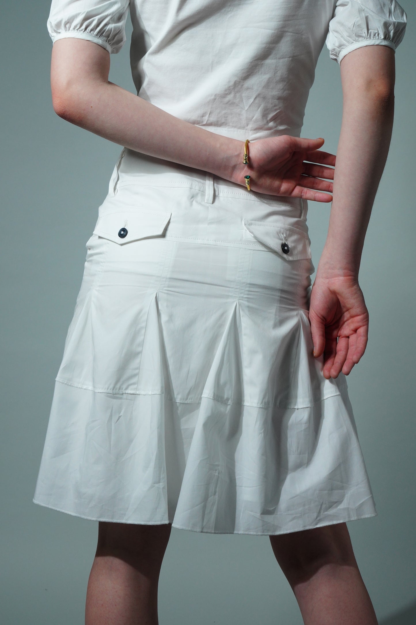 5860 - Mid Length Fun Flare Cotton Skirt