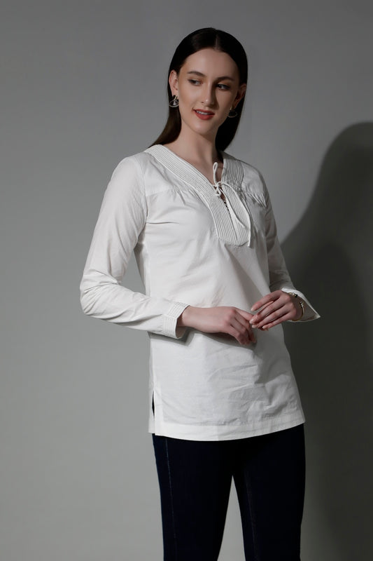 5290 ISHTAR - Textured Cotton Long Top