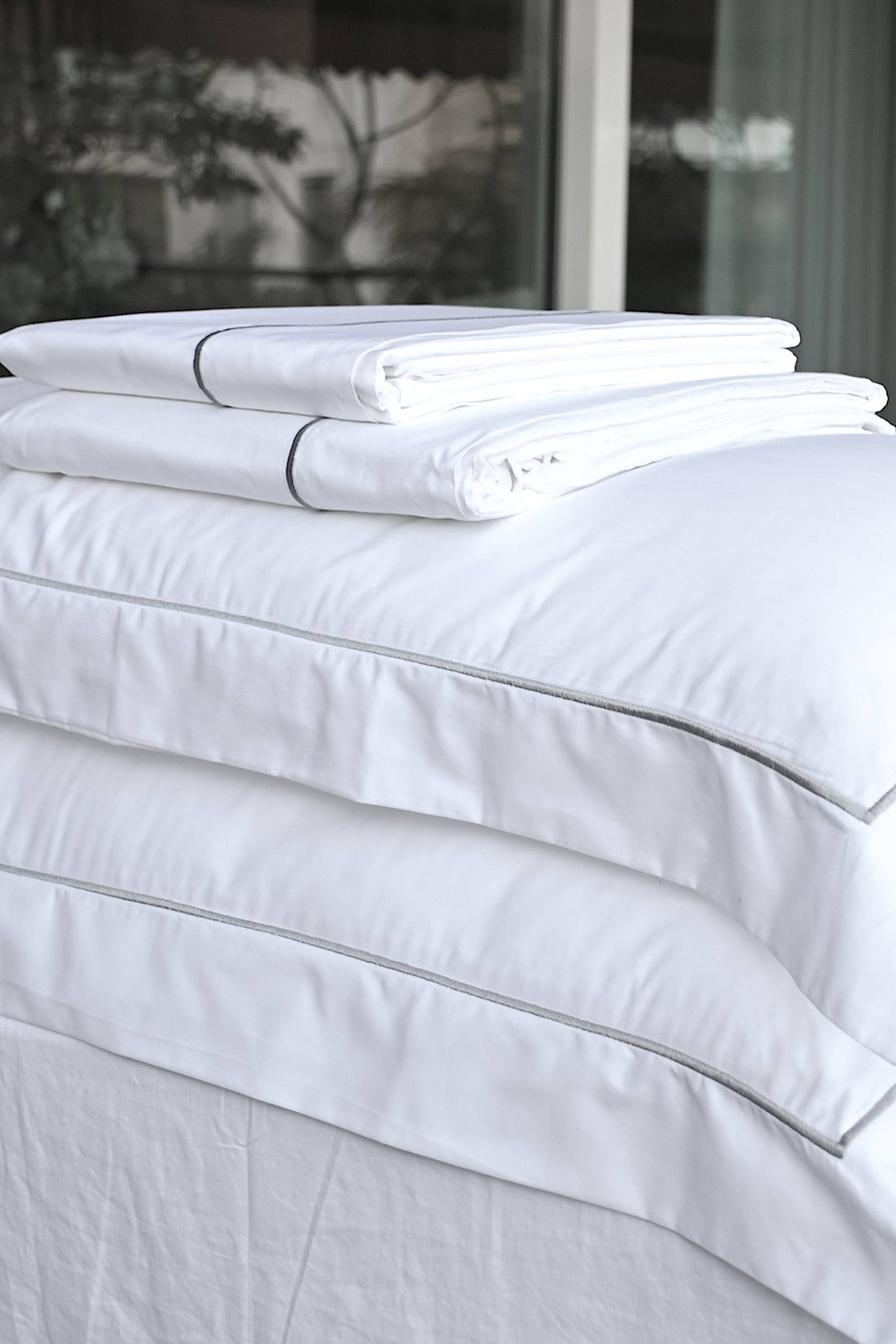 SIGNATURE - 300TC Cotton Percale Oxford Pillowcase (Set of 2) - Dark Silver