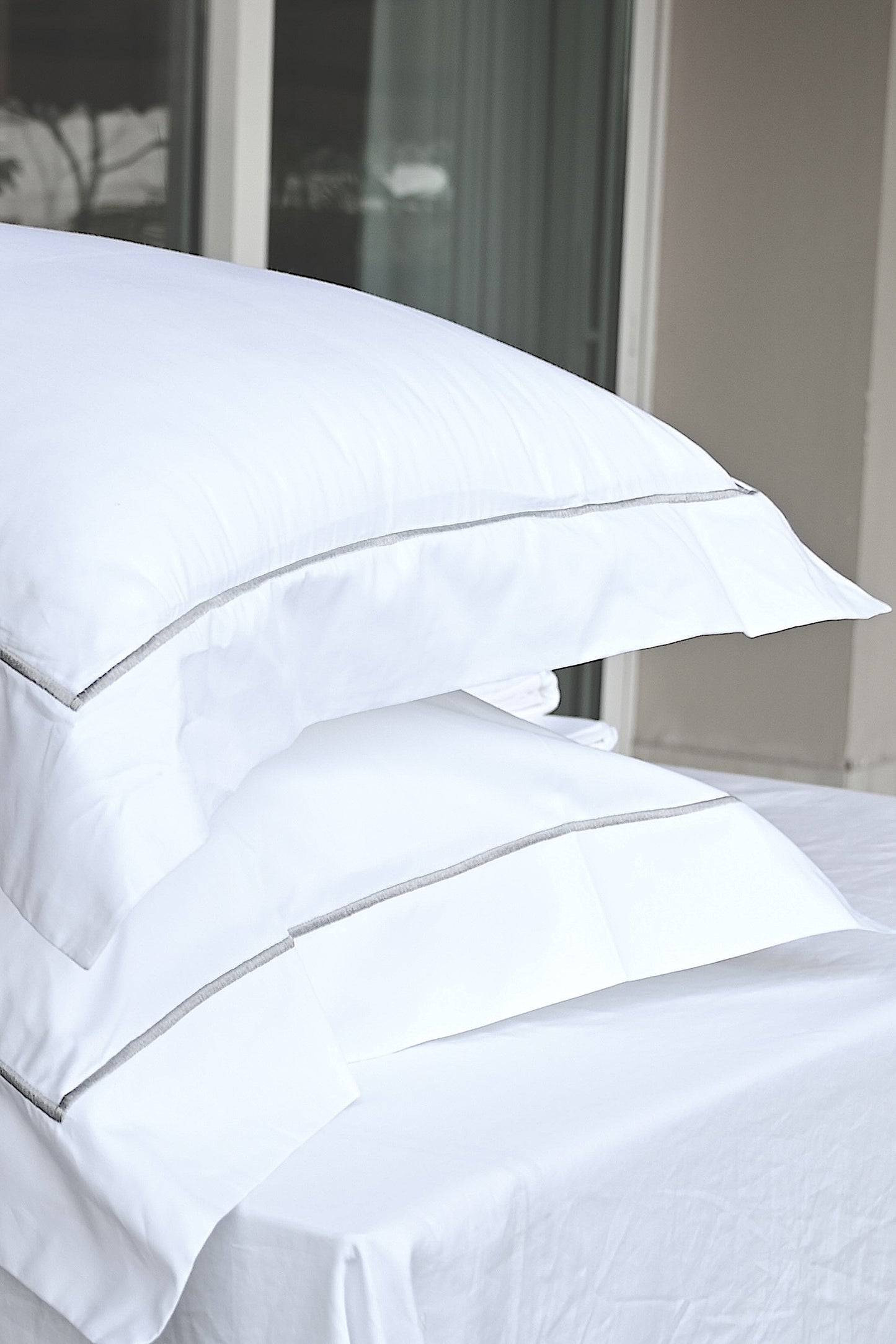 SIGNATURE - 300TC Cotton Percale Oxford Pillowcase (Set of 2) - Dark Silver